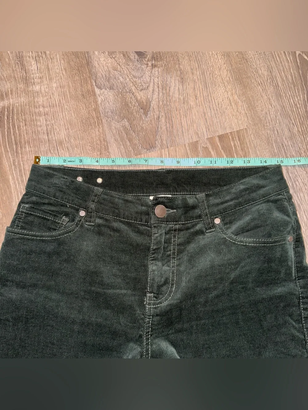 CAbi High-Rise Skinny cord corduroy Jeans pants in Dark spruce Green 4